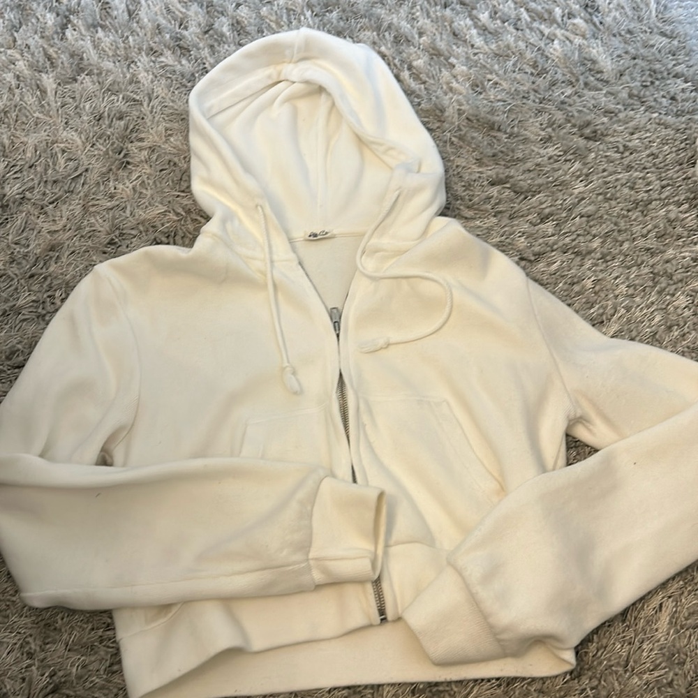 Brandy Melville cropped zip up hoodie